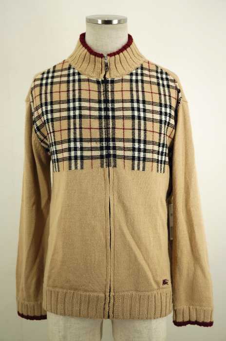 BURBERRY BLACK LABEL (バーバリーブラックレーベル) チェック柄ウールジップブルゾン メンズ トップス
