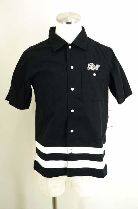 Subciety (サブサエティ) チェーンステッチライン半袖ボタンシャツ メンズ トップス