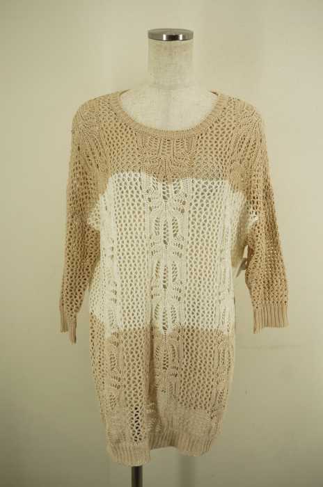 AZUL by moussy （アズールバイマウジー） 14SS ケ-ブルニット3ブロックチュニック レディース トップス