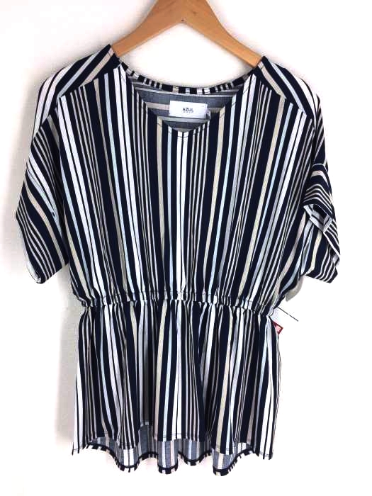 AZUL by moussy（アズールバイマウジー） 20SS GLOSSY COOL HEM FLARE TOPS レディース トップス