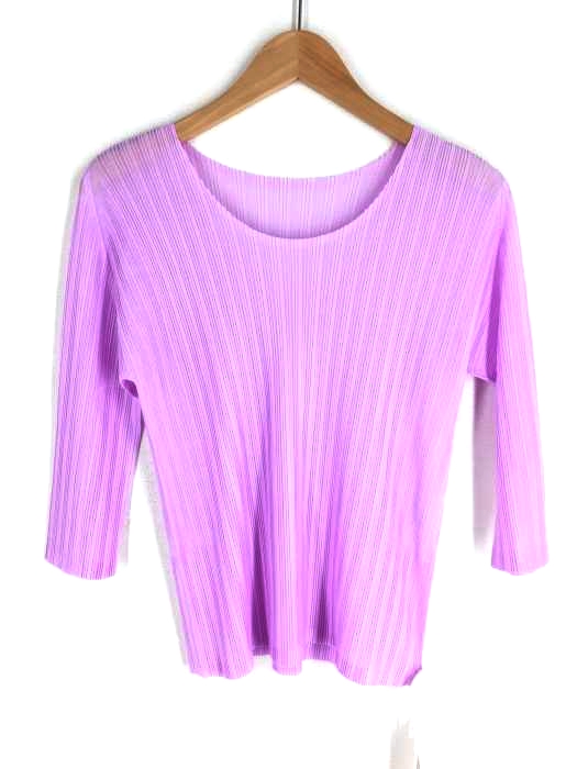 PLEATS PLEASE ISSEY MIYAKE（プリーツプリーズイッセイミヤケ） クルーネック七分丈シャツ レディース トップス