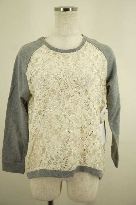 ZARA BASIC （ザラベーシック） ラグランスリーブスウェット切替レーストップス レディース トップス