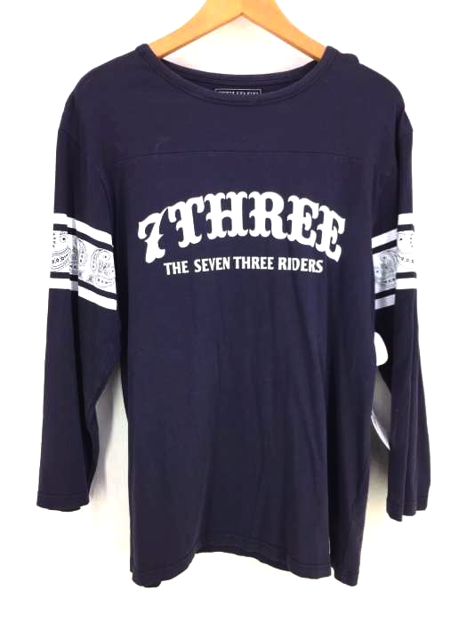 7THREE（セブンスリー） クルーネックプリントL/S Tシャツ メンズ トップス