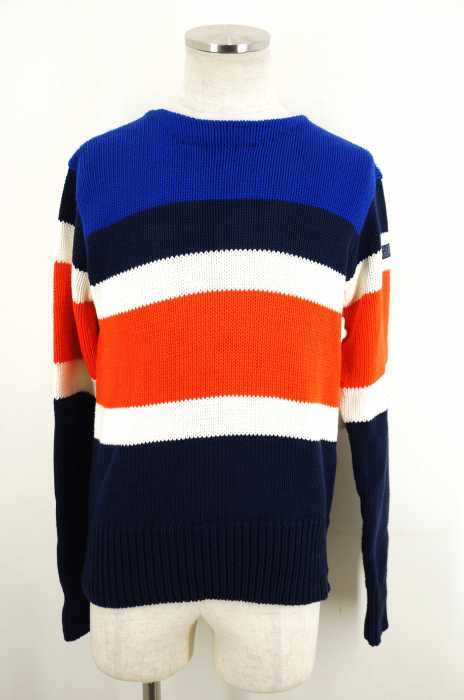 Polo by RALPH LAUREN （ポロバイラルフローレン） ラインコットンニットプルオーバー メンズ トップス