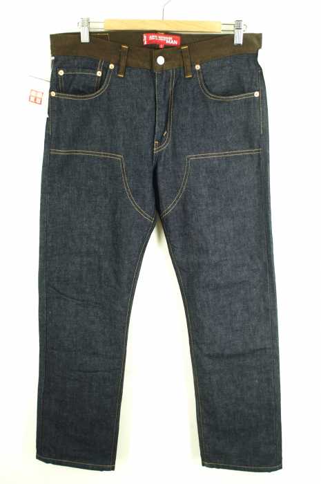 Levi's × eYe JUNYA WATANABE COMME des GARCONS MAN (リーバイス × アイジュンヤワタナベコムデギャルソンマン) AD2011 コーデュロイカウレザー切替デニムパンツ メンズ パンツ