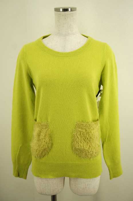 Dot＆Stripes CHILD WOMAN （ドットアンドストライプスチャイルドウーマン） 異素材切替ポケットウールニットセーター レディース トップス