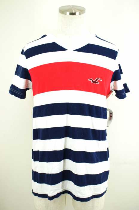 Hollister （ホリスター） ボーダーVネックTシャツ メンズ トップス