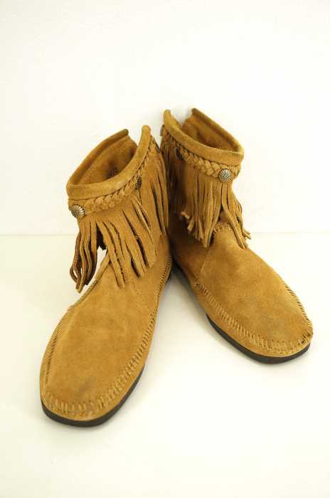 Minnetonka （ミネトンカ） 297 HI TOPバックジップフリンジショートブーツ レディース シューズ