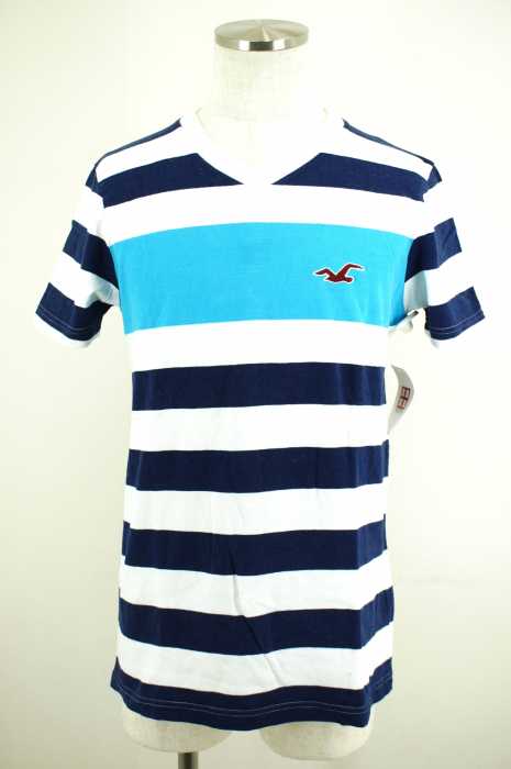 Hollister （ホリスター） VネックボーダーTシャツ メンズ トップス