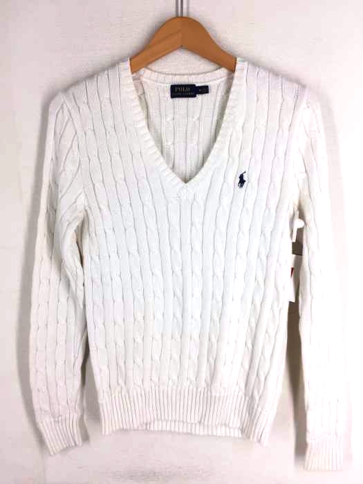 Polo by RALPH LAUREN（ポロバイラルフローレン） ポニー刺繍 Vネックニット セーター レディース トップス
