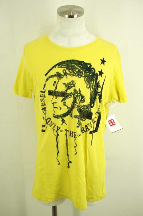 DIESEL (ディーゼル) 製品染めロゴプリントTシャツ メンズ トップス
