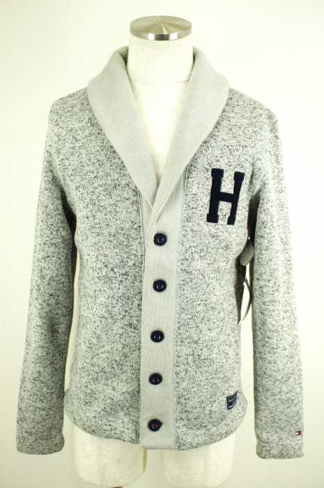 TOMMY HILFIGER (トミーヒルフィガー) ワッペン付きショールカラーカーディガン メンズ トップス