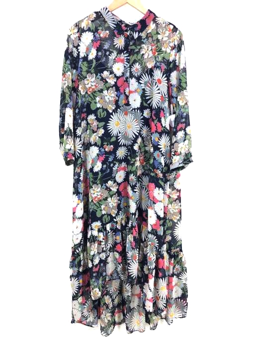 ZARA TRF（ザラティーアールエフ） 花柄ロングシャツワンピース レディース ワンピース