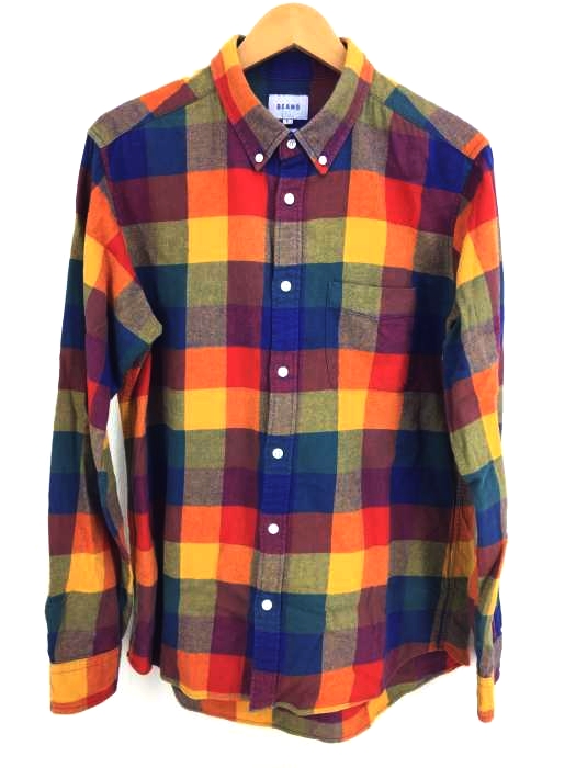 BEAMS（ビームス） マルチカラー ブロックチェック ミニボタンダウンシャツ メンズ トップス
