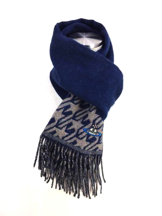 Vivienne Westwood(ヴィヴィアンウエストウッド 総柄ウールマフラー レディース ファッション雑貨