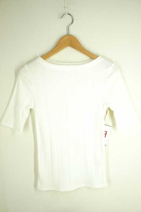 BEAUTY & YOUTH UNITED ARROWS (ビューティーアンドユースユナイテッドアローズ) ランダムリブボートネック5分袖カットソー レディース トップス