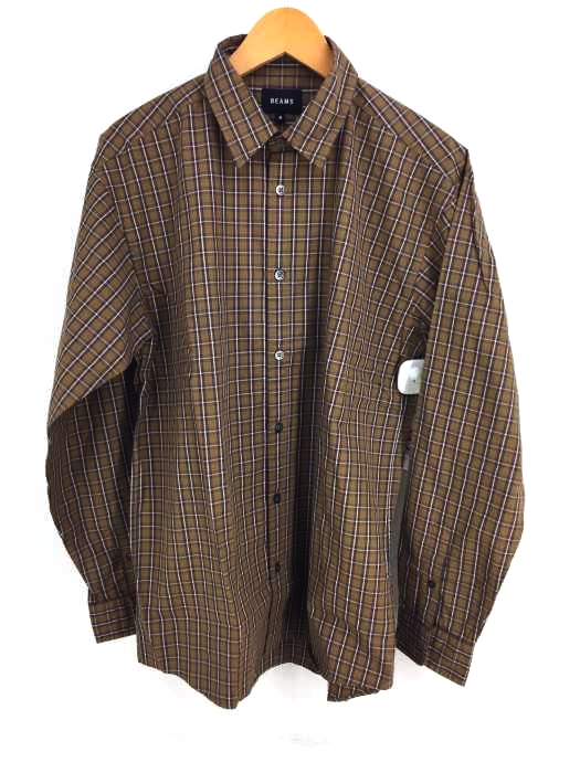 BEAMS(ビームス) ミニタータンチェック ルーズフィット レギュラーカラーシャツ メンズ トップス