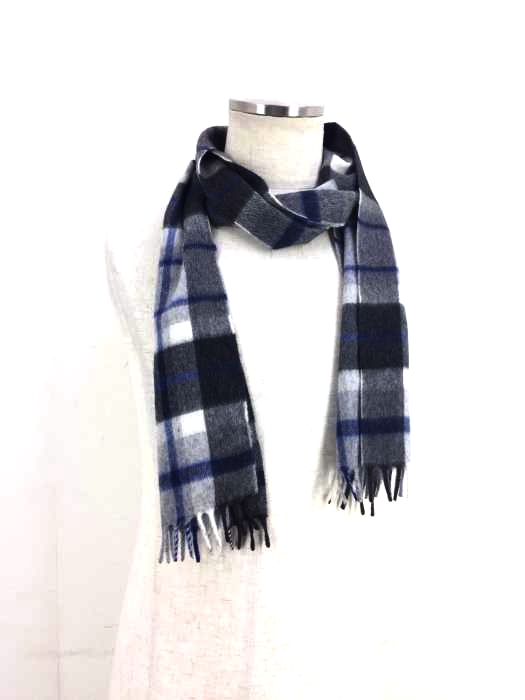 Mackintosh LONDON（マッキントッシュ ロンドン） チェックカシミヤ細マフラー レディース ファッション雑貨