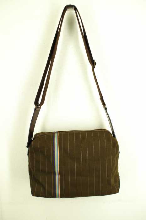 Paul Smith （ポールスミス） レザー使いストライプ柄ショルダーバッグ メンズ バッグ