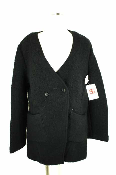 ID DAILYWEAR (アイディーデイリーウェア) ノーカラーウール混ニットコート レディース トップス