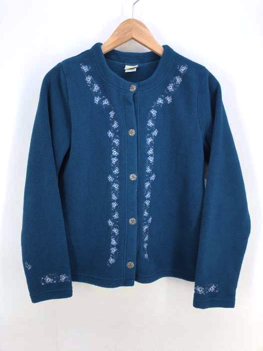 L.L.Bean(エルエルビーン) 花柄刺繍フリースカーディガン レディース アウター