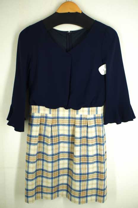 PROPORTION BODY DRESSING（プロポーションバイボディードレッシング） シャギーチェックワンピース  ベルスリーブ レディース ワンピース