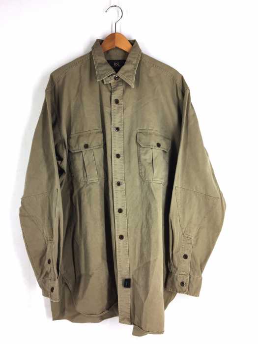 RRL RALPH LAUREN(ダブルアールエル ラルフローレン) 90S 三ツ星黒タグ ユーティリティビッグシャツ メンズ トップス