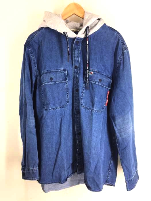 tommy jeans(トミージーンズ) フーデッド デニム シャツジャケット メンズ アウター