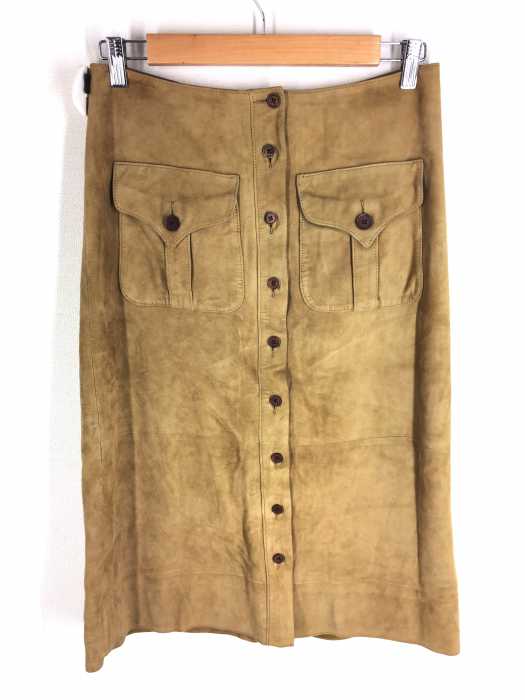 RALPH LAUREN （ラルフローレン） ラムレザー　スウェード　スナップボタン レディース スカート