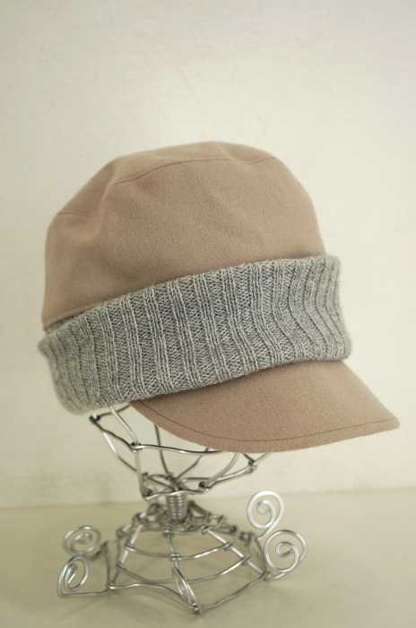 KIJIMA TAKAYUKI （キジマタカユキ） 13AW ツバ付きKNIT CAP ニット切替ウールワークキャップ メンズ 帽子
