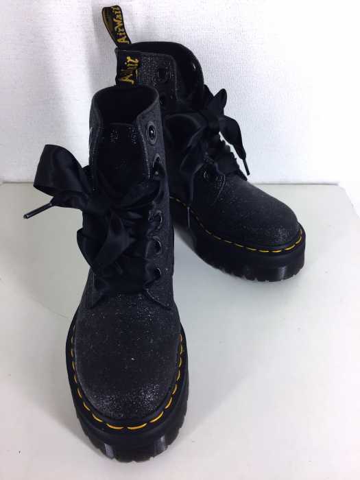 Dr.Martens (ドクターマーチン) QUAD RETRO MOLLY GLITTER レディース 厚底 6H ブーツ BLACK GLITTER レディース シューズ