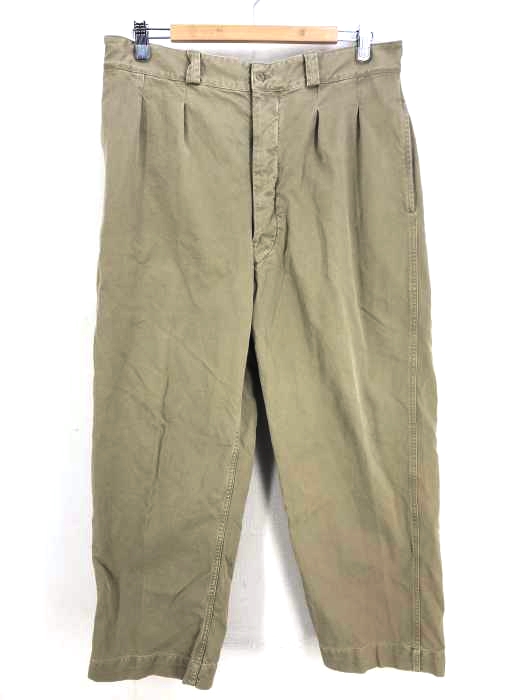 USED古着（ユーズドフルギ） 60S M-52フランス軍  ヴィンテージ2タックワイドチノパンツ メンズ パンツ