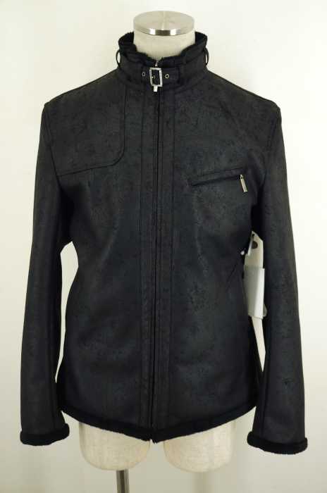 BURBERRY BLACK LABEL (バーバリーブラックレーベル) スタンドカラーフェイクムートンジャケット メンズ アウター