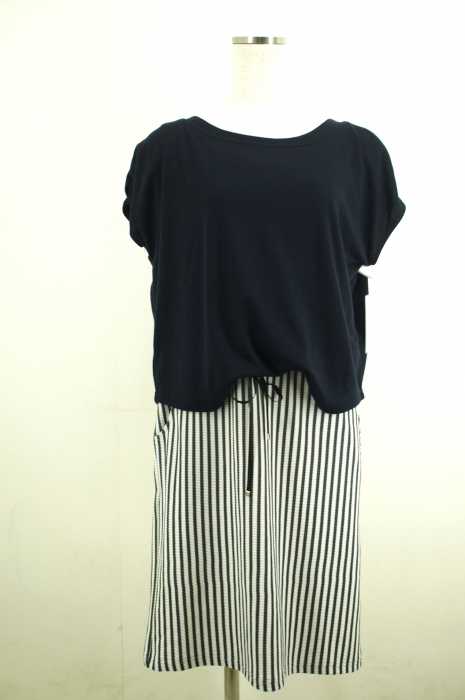 Simplicite シンプリシティエ 15ss ストライプ切替ドッキングワンピース レディース ワンピース ブランド古着買取販売バズストア