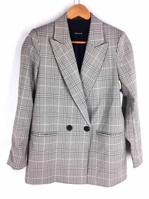 ZARA BASIC (ザラベーシック) グレンチェック 肩パッド レディース アウター