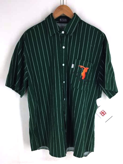 M.Y.O.B NYC（エムワイオービーエヌワイシー） 17SS コットン半袖ストライプシャツ メンズ トップス