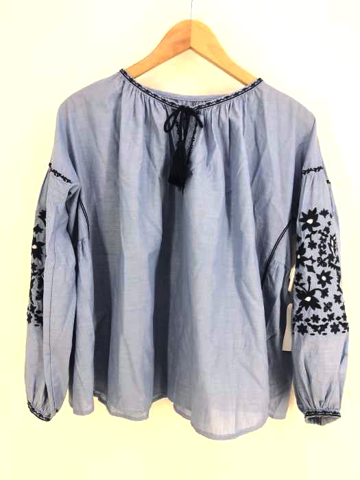 Green Label Relaxing united arrows(グリーンレベルリラクシング) 花柄刺繍キーネックブラウス レディース トップス