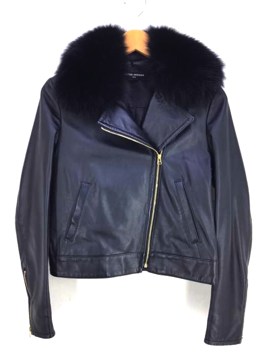 UNITED ARROWS(ユナイテッドアローズ) フォックスファー付きダブルライダースジャケット レディース アウター