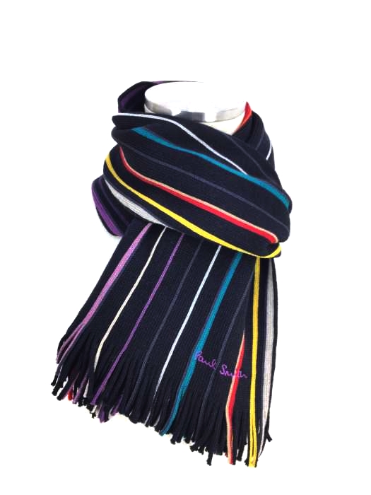Paul Smith（ポールスミス） ストライプウールマフラー メンズ ファッション雑貨