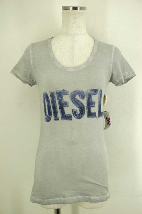 DIESEL （ディーゼル） 切りっ放しプリントTシャツ レディース トップス