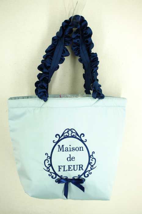 MAISON DE FLEUR (メゾンドフルール) マッドサテンフリルハンドルトートバッグ レディース バッグ