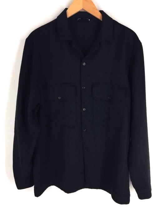 ZARA（ザラ） ストライプオープンカラーワークシャツ メンズ トップス