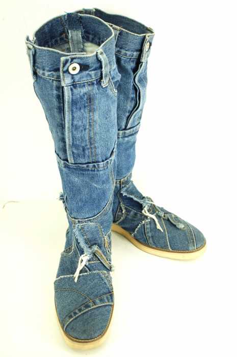 NOZOMI ISHIGURO （ノゾミイシグロ） DENIM PATCH WORK BOOTSデニムパッチワークブーツ メンズ シューズ