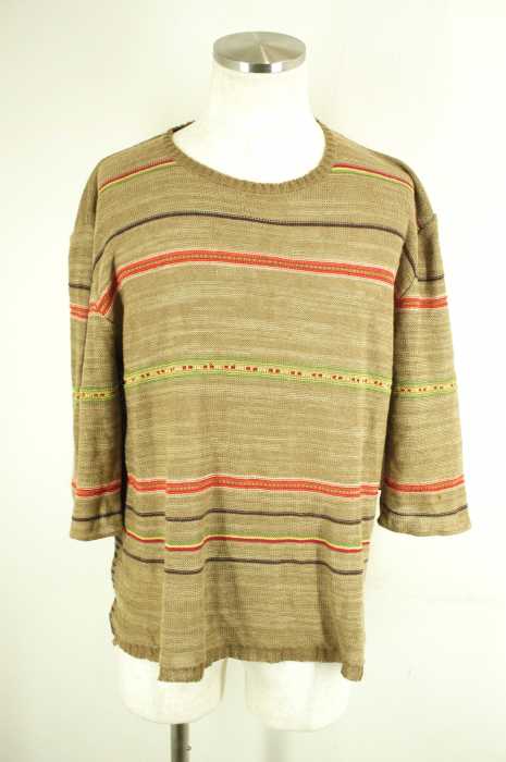 EO TO TO　 （エオトト） NATIVE BORDER LINEN KNIT メンズ トップス