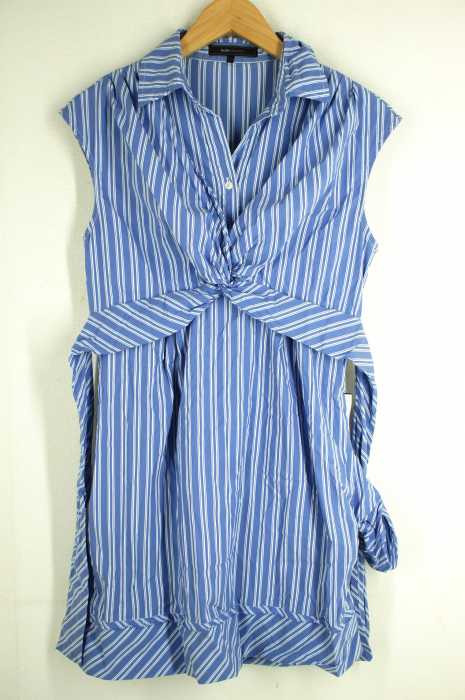 BCBG MAXAZRIA （ビーシービージーマックスアズリア） ノースリーブストライプシャツワンピース レディース ワンピース