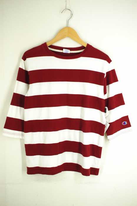 Champion (チャンピオン) ボーダー七分丈シャツ レディース トップス