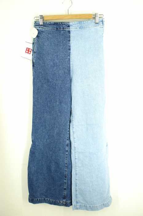 BLACK by moussy (ブラックバイマウジー) Wide slit O/W Denim スリットワイドデニムパンツ レディース パンツ