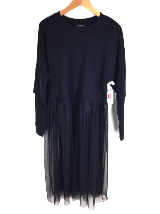 ZARA WOMAN（ザラ ウーマン） チュール切替 レイヤードスリーブ フレアワンピース レディース ワンピース