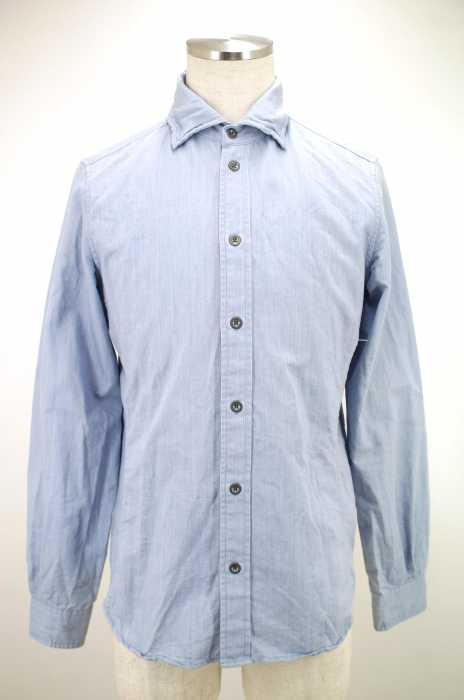 HAMNETT (ハムネット) TCデニムワッシャー 襟ワイヤー入りシャンブレーシャツ メンズ トップス