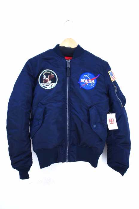ALPHA INDUSTRIES （アルファインダストリーズ） NASA アポロパッチ MA-1 フライトジャケット メンズ アウター